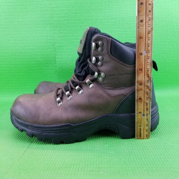 ✅Everest Bob Waterproof Brown Leather Hiking Boots Mens 10 Outdoor Trail Shoes - Picture 6 of 10